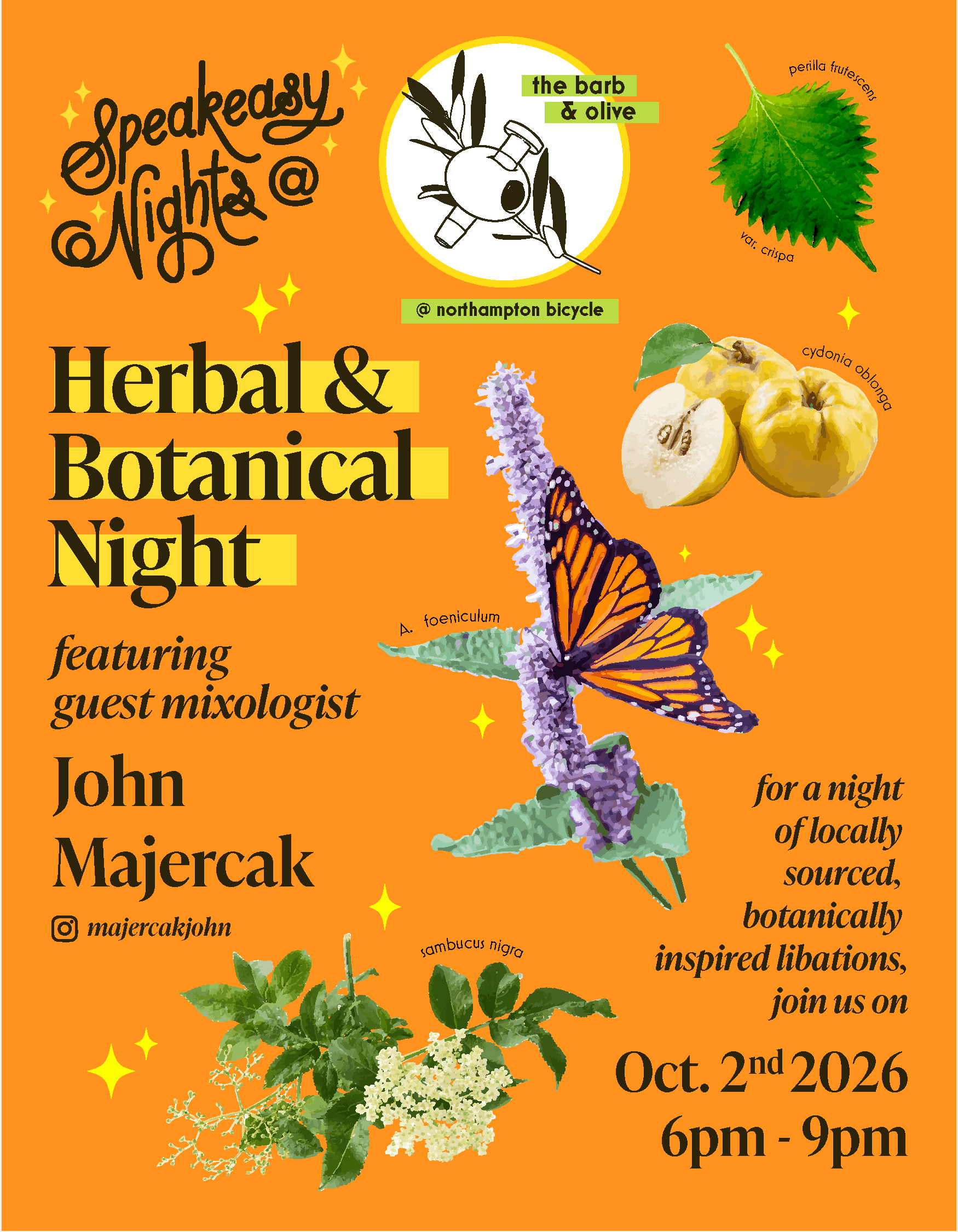 October 2nd:  Speakeasy Nights: Botanical Series from 6-9pm